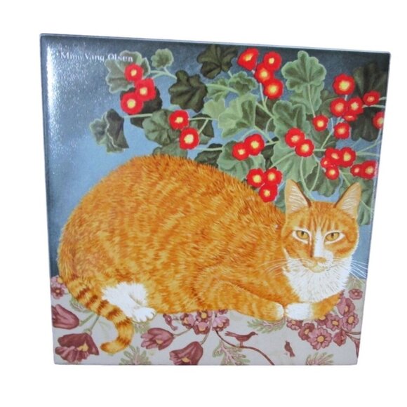 Vintage Mimi Vang Olsen Cat Trivet/Decorative Tile Only Avon GUC - Picture 1 of 7